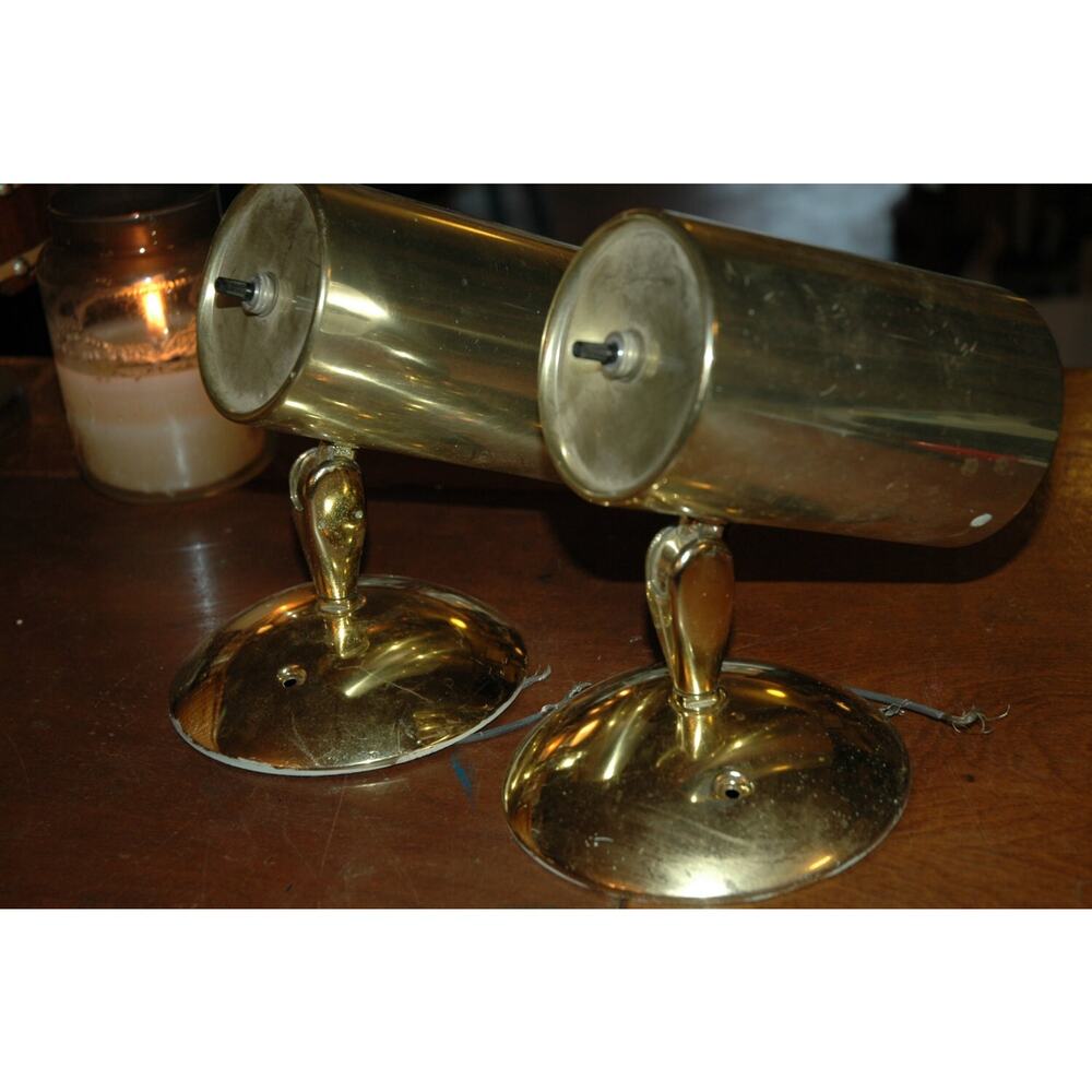 Pair of Mid Century Modern Gold wall lights working